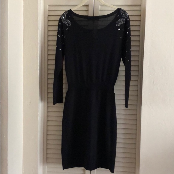 NWT Loft black sweater wool dress XS - Picture 2 of 6